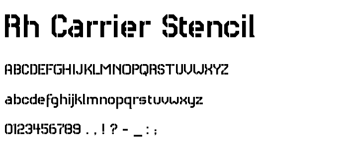 RH Carrier Stencil font